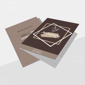 Carpetas A4, impresa full color, bolsillo blanco pegado CORTE RECTO Cod. GJD197