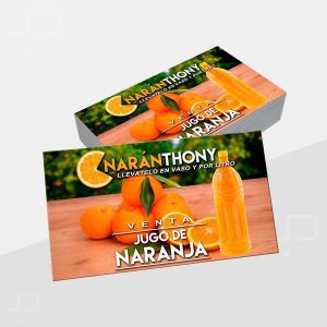 Tarjetas de presentación 5,5x9cm Impresa 1 cara CORTE RECTO Cod. GJD204