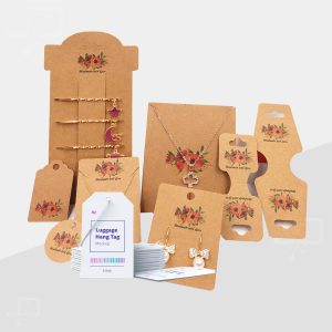 Etiquetas colgantes 90x55 mm Impresa 1 cara  TROQUELADAS Cod. GJD146